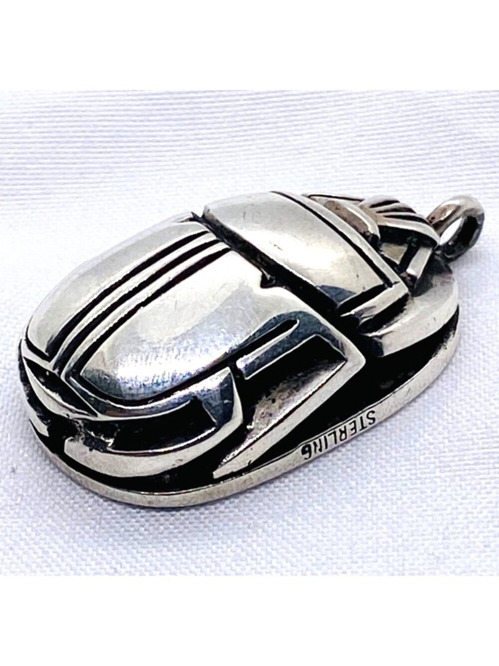 Tiffany & Co Scarab Hieroglyphics Sterling Silver 925 Pendant Charm - Picture 5 of 8